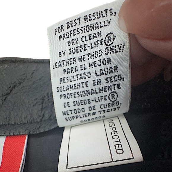 Arizona Jean 1990's Mens Black Genuine Leather Pants Size 36 (38) Motorcycle - Picture 7 of 7